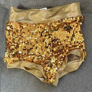 Balera Ultra Sparkle Gold Dance Shorts Child Medium